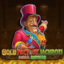 Gold Factory Jackpots Mega Moolah logo by Aurum Signature Studios at Millioner Casino